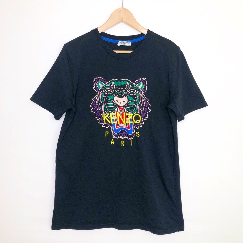 Kenzo  Paris Black tiger graphic print T shirt